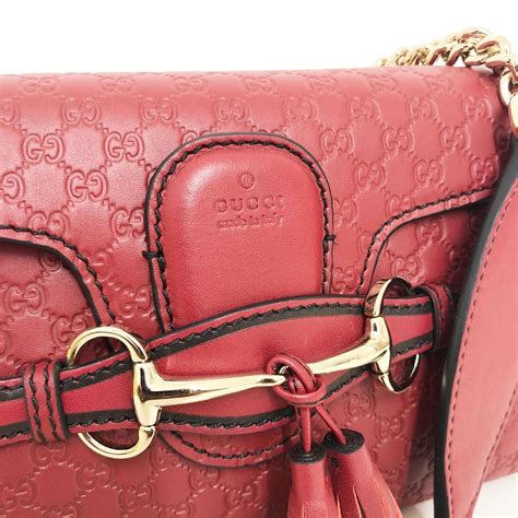 gucci emily mini size|GUCCI Guccissima Mini Emily Chain Shoulder Bag Red.